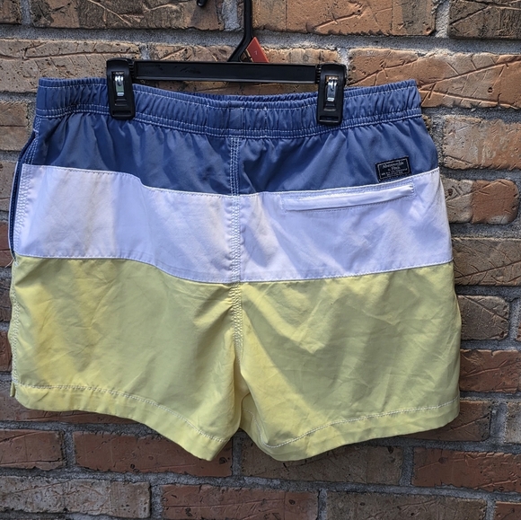 Abercrombie & Fitch Blue, White, and Yellow Swim Trunks - Picture 3 of 7